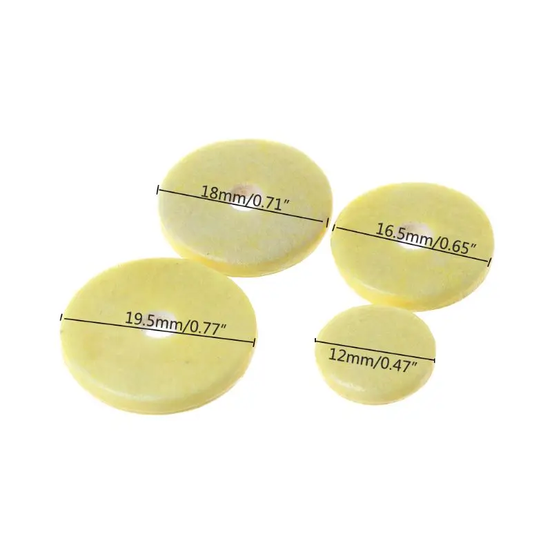 

OOTDTY 16pcs Flute Leather Pad Music Woodwind Pads Repair Yellow Instrument Accessory Flute Accessories