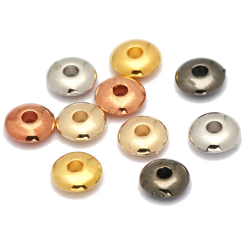 

200/400 шт./лот 5 6 8 мм позолоченные бусины CCB, круглые плоские бусины-разделители для изготовления ювелирных изделий, фурнитура «сделай сам»