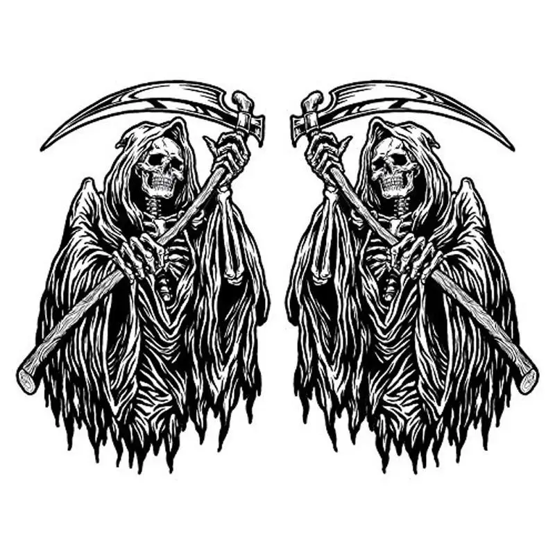 

RuleMyLife 6.5CM*10.2CM 2X DEATH SKELETON Classic Reflective Personality Car Sticker C1-7085