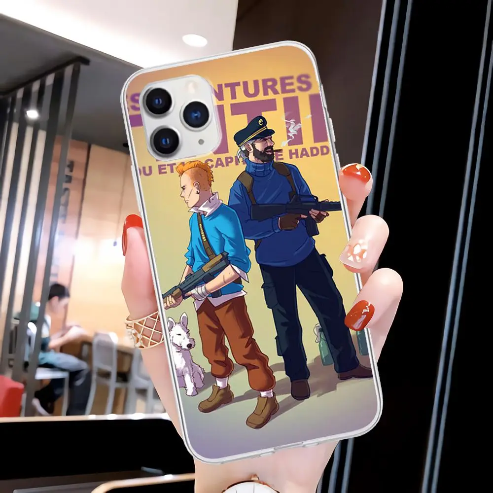 

The Adventures Of Tintin Transparent Mobile Phone Case For Iphone 12 11 Pro Xs Max 6s 7 8 Plus Xr Xs X 5s Se 2020 Clear Cover
