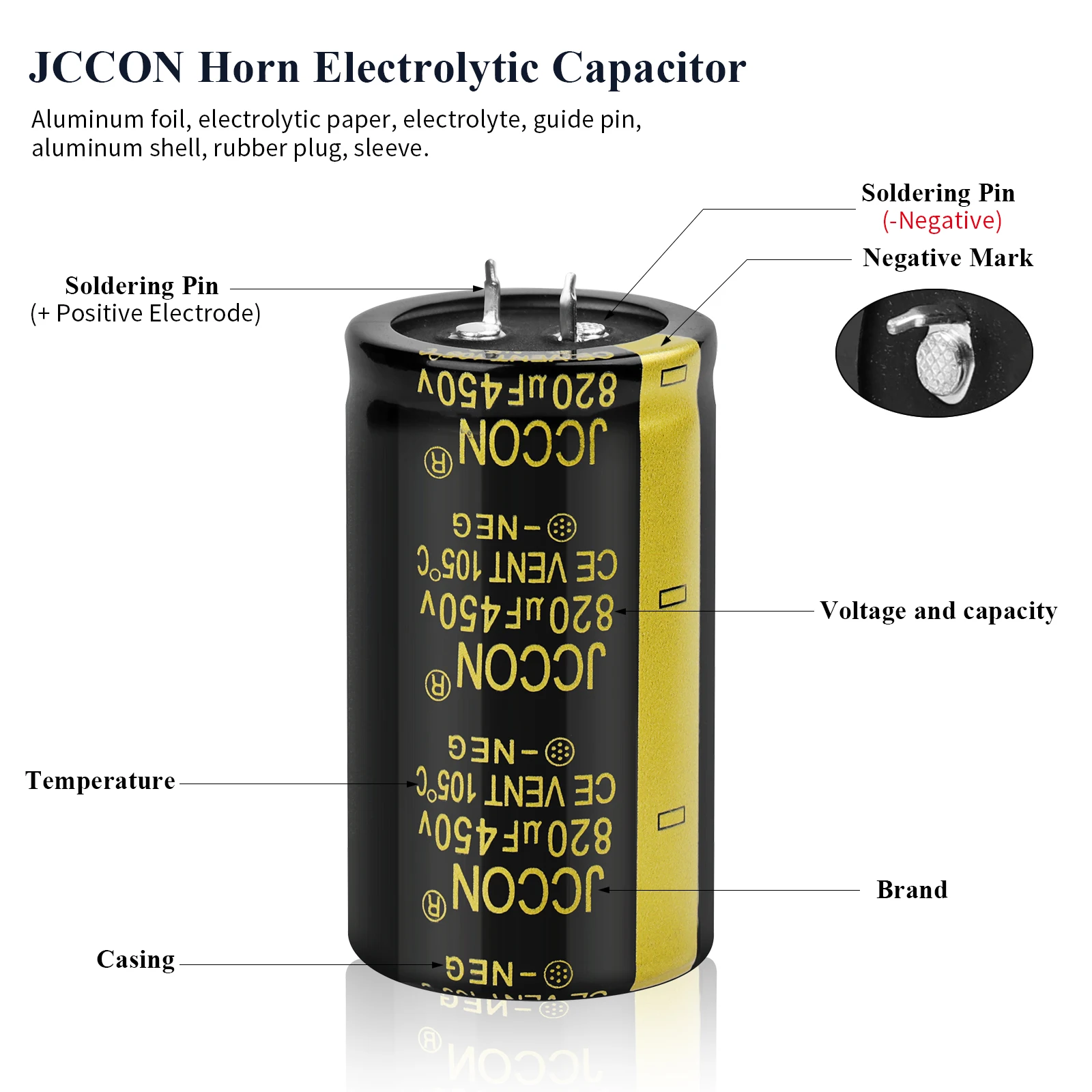 2Pcs JCCON Audio Electrolytic Capacitor 200V 220UF 330UF 470UF 680UF 1000UF 1500UF 2200UF 3300UF For Hifi Amplifier Low ESR