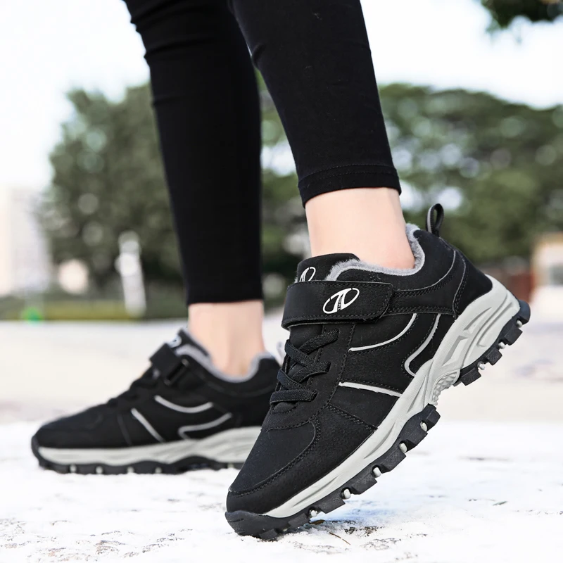 

Autumn Winter Unisex Plus Velvet Cotton Shoes Couple Non-Slip Warm Wear-Resistant Walking Shoes Zapatillas Hombre