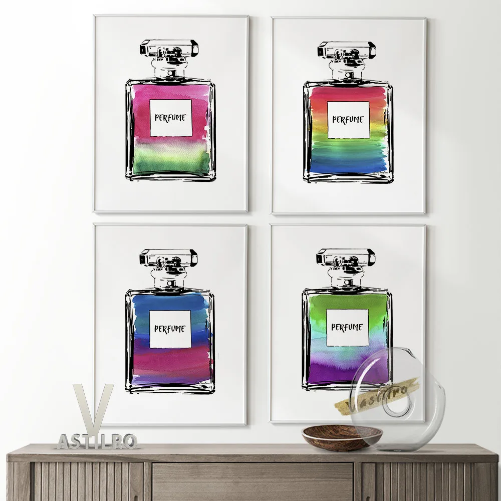 

Illustration Perfume Watercolor Prints Poster Cosmetic Clipart Wall Decor Canvas Painting Modern Bedroom Home Decorate Picture