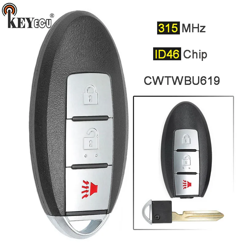 KEYECU 315 МГц ID46 чип CWTWBU619 БЕСКЛЮЧЕВОЙ пульт дистанционного управления 2 + 1 3 кнопки