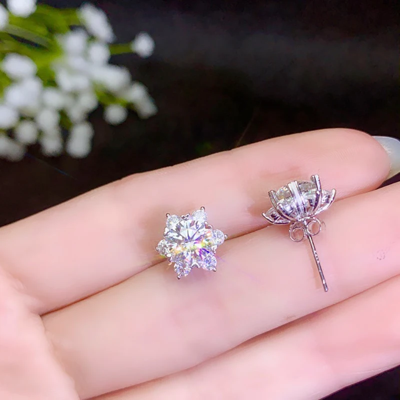 BOEYCJR 925 серебро 0,5/1ct F цвет Moissanite VVS ювелирное изделие с бриллиантом серьги гвоздики с национальным сертификатом для женщин подарок