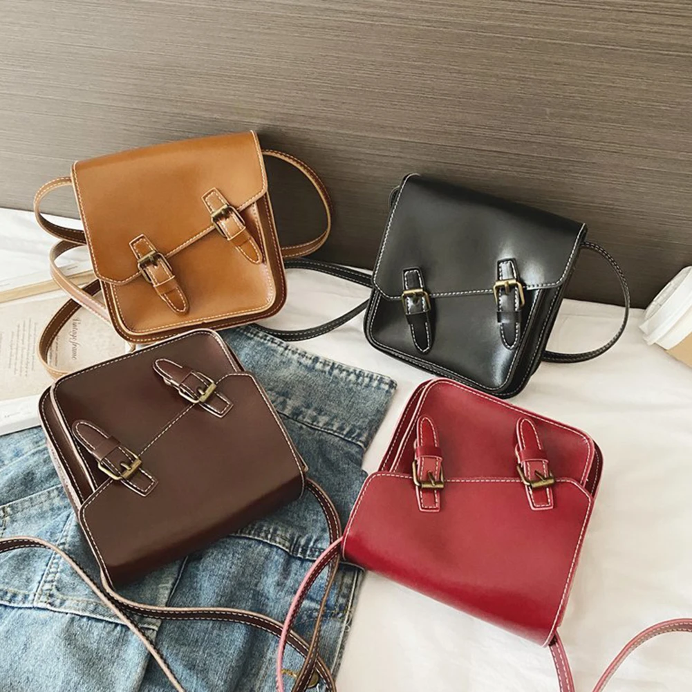 

Solid Color Shoulder Messenger Bag Casual Fashion PU Leather Crossbody Bags Women Handbags Totes Bags Clutch Bag