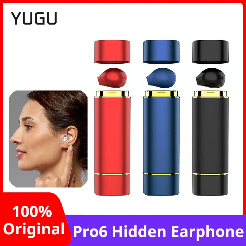 

YUGU Pro6 TWS Wireless Bluetooth Headphone Lipstick Style Earphone Hidden In-ear Headset With Microphone Noise Canceling Earbuds