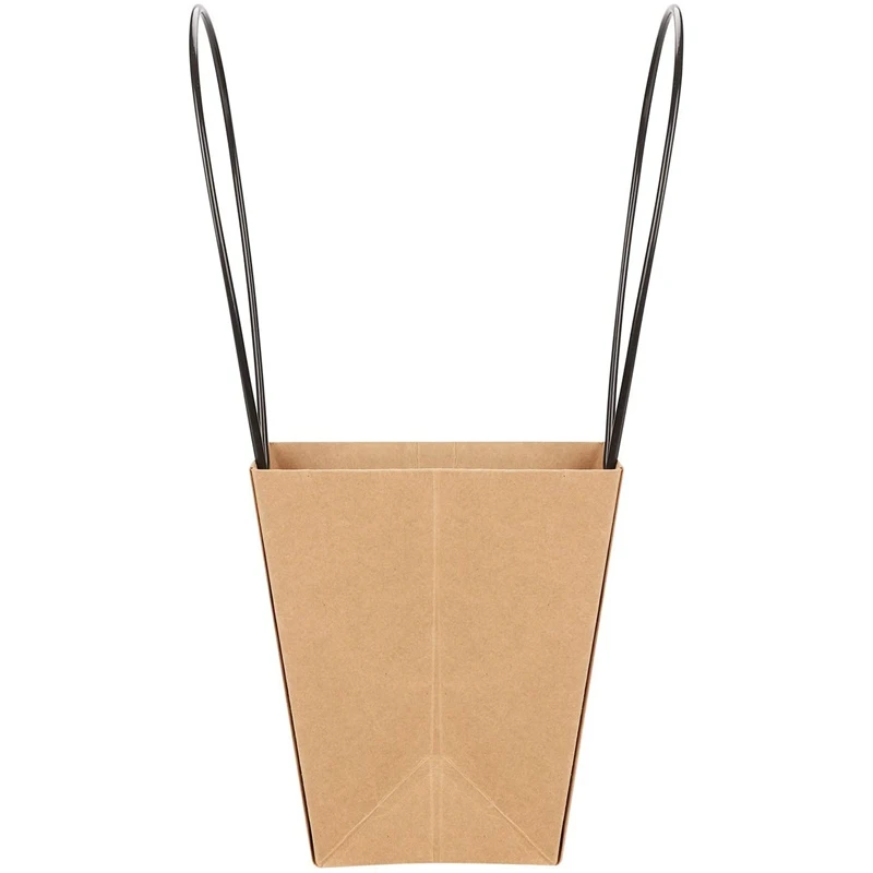 

20 Pcs Kraft Paper Flower Bags with Handle,Waterproof Paper Gift Party Bag, 10 Pcs Primary Color & 10 Pcs Black