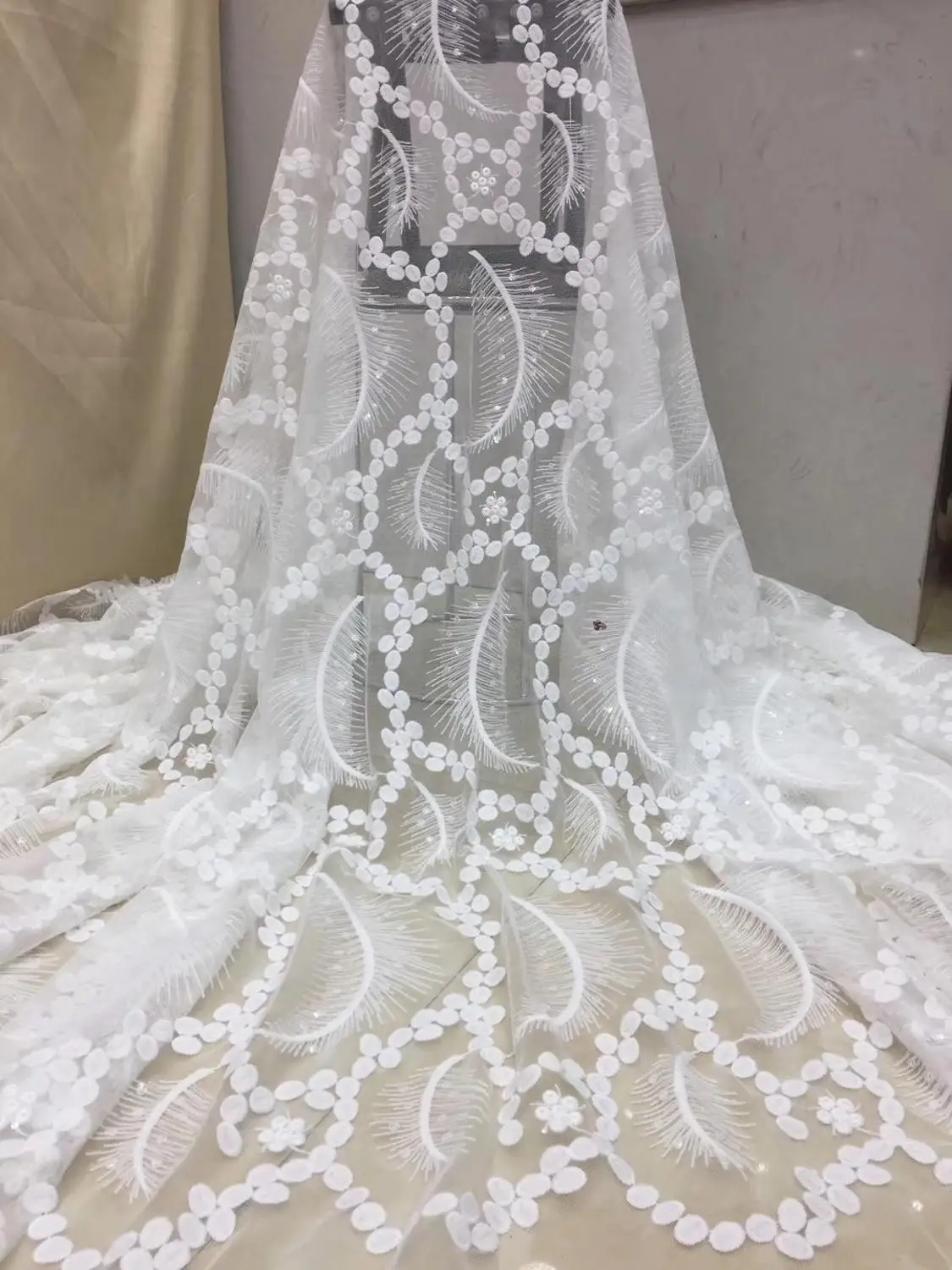 

Кружевная ткань с блестками и вышивкой, 2019, классический дизайн, африканская Гвинея, блестки, свадебные сетчатые платья для выпускного вечера, шитье