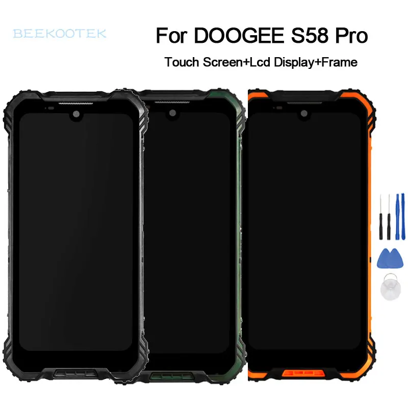new original doogee s58 pro phone lcd display touch screen digitizerframe accessory for doogee s58pro 5 71 inch cellphone free global shipping