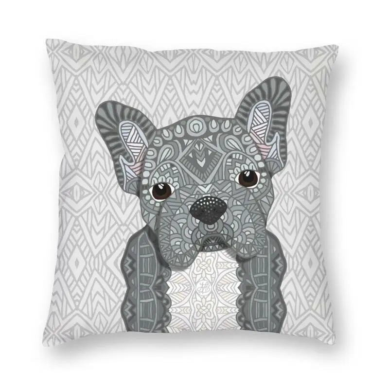 

Декоративные Чехлы для гостиной, квадратные декоративные наволочки в сером французском стиле с рисунком собаки в скандинавском стиле