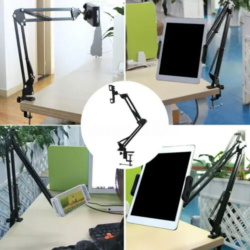360 Rotating Flexible Long Arms Mobile Phone Holder For Xiaomi iPhone Desktop Bed Lazy Bracket Stand Metal Clamp Support | Мобильные