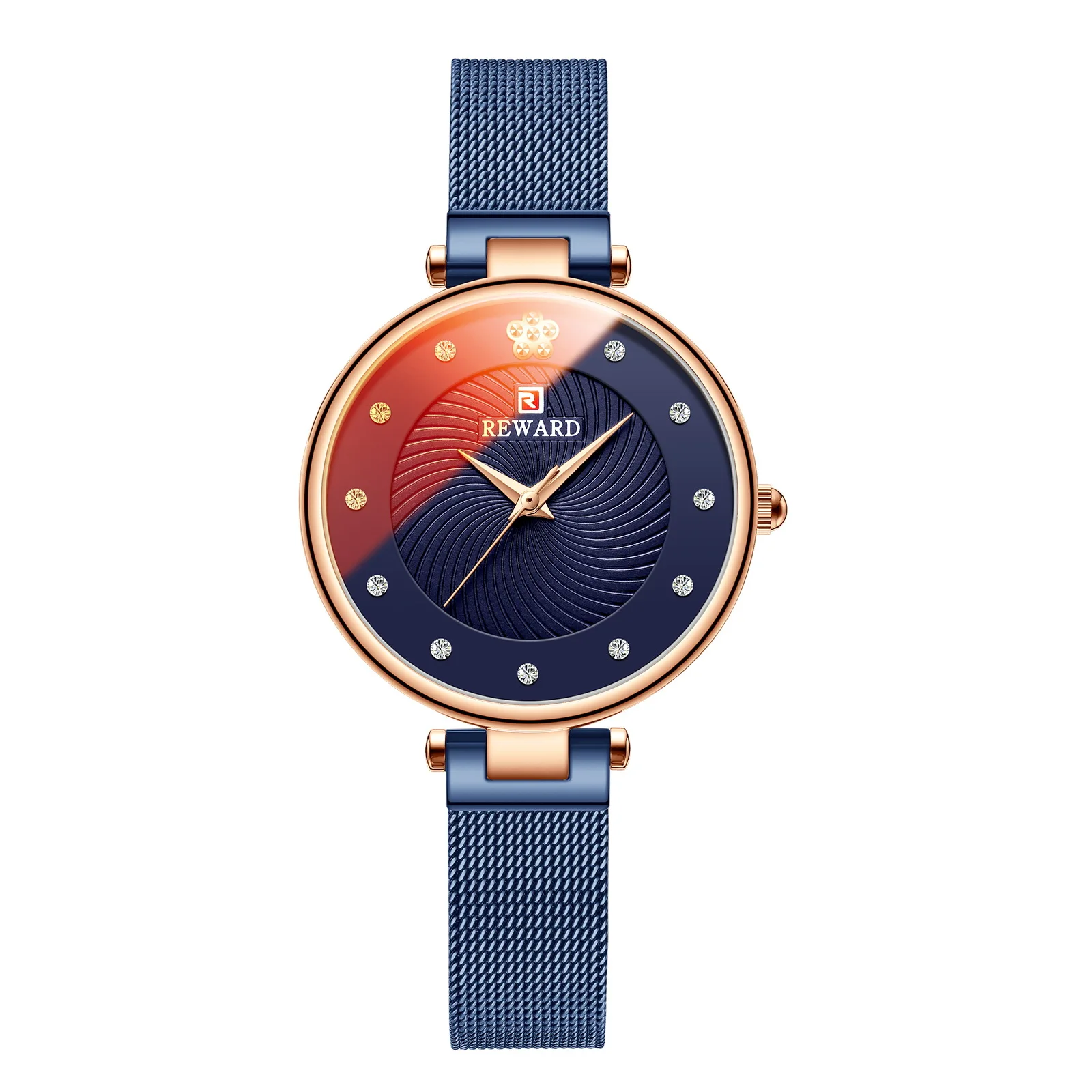 rose blue blue Женские наручные часы, женские часы, брендовые роскошные часы, новые наручные часы из нержавеющей стали, женские кварцевые часы для женщин, часы - Color: rose blue blue