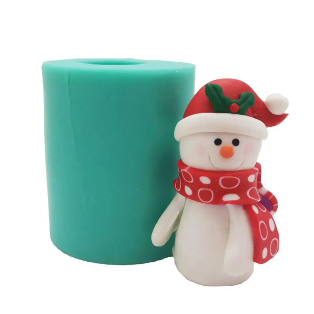 

Christmas Snowman Silicone Molds 3D Candle Mold Dessert Party Fondant Cake Decorating Tools Kitchen Baking Mould