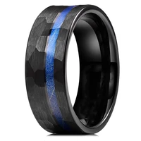 8mm silverblack stainless steel ring carved craft mens ring fashion luxury jewelry accessories