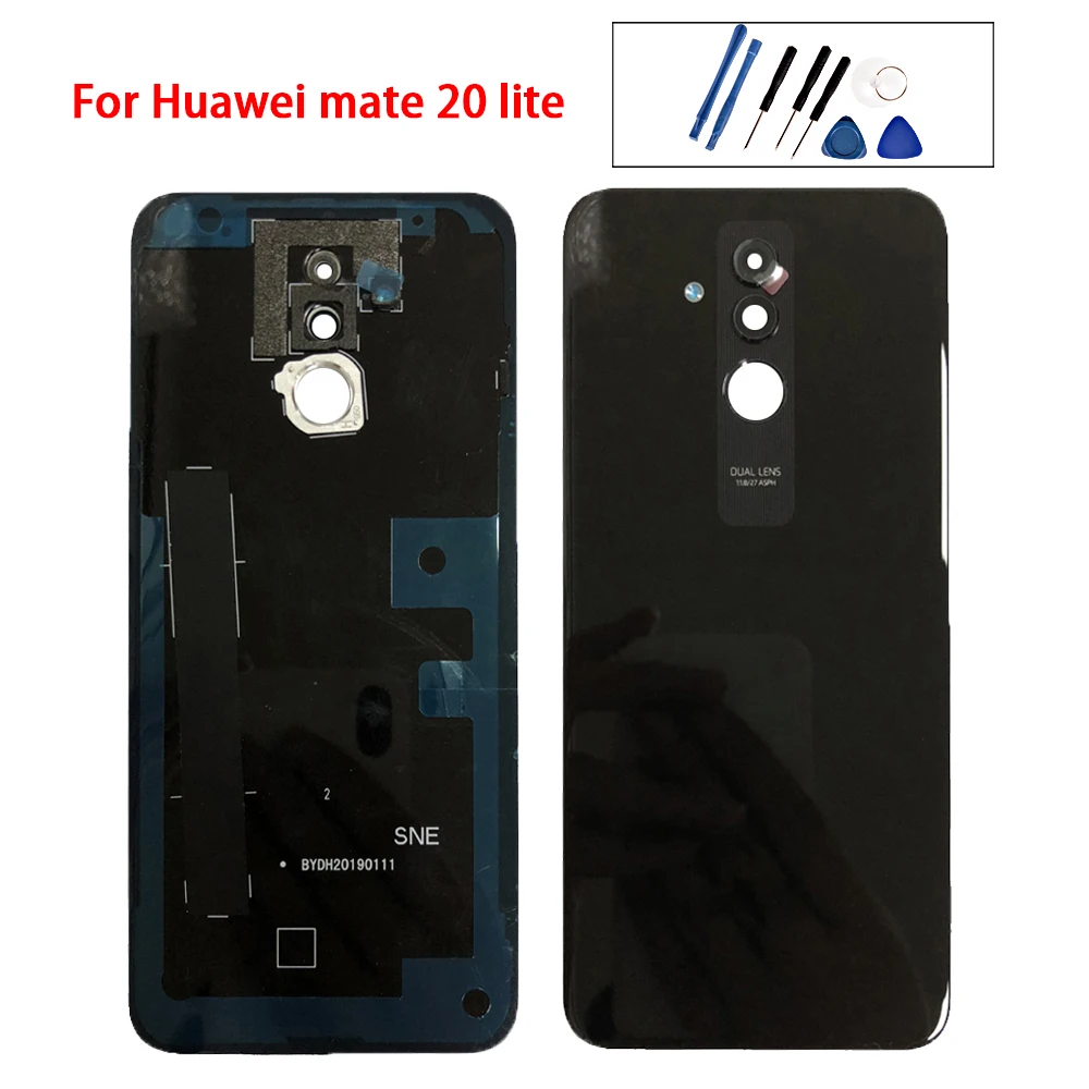 6," для huawei Коврики 20 Lite задняя Батарея чехол Стекло для Коврики 20 Lite SNE-LX1 SNE-L21 SNE-LX3 задняя дверь Корпус+ Камера объектив