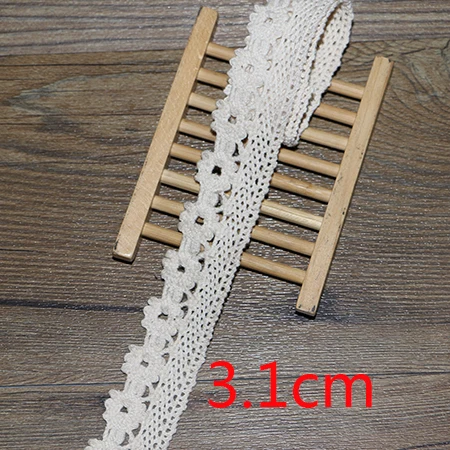 3.1CM 5yards 2-6 см, 5 ярдов, бежевое кружево высокого качества, хлопковое кружево, шитье, домашний интерьер, аксессуары для одежды, материал для рукоделия - Цвет: 3.1CM 5yards