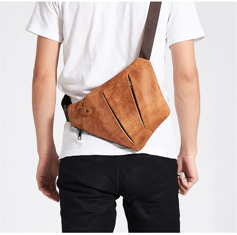 

New Anti Theft Chest Bags Single Shoulder Bags for Men Genuine Leather Crossbody Bags Men Messenger Bag
