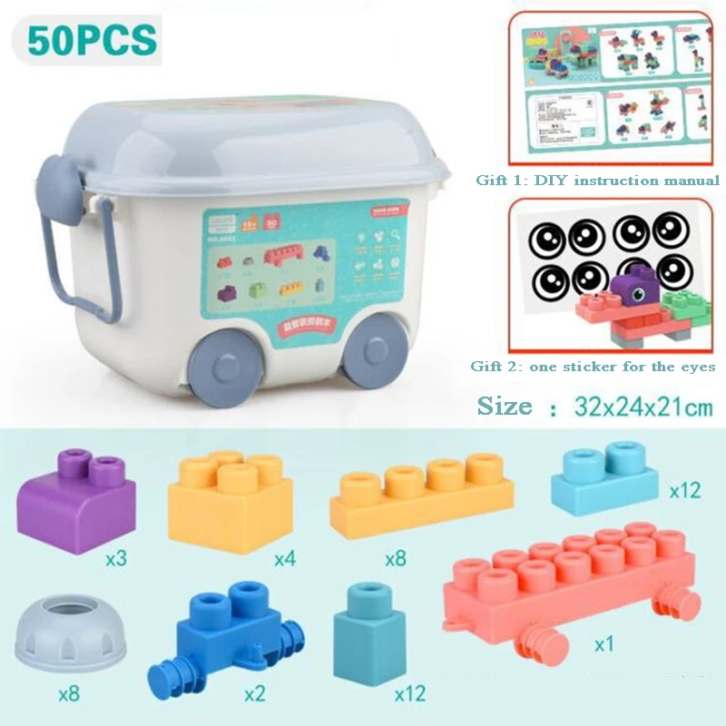C 50pcs Детские резиновые Большие размеры конструктор кирпичи игрушки DIY строительные блоки большой кирпич Ранние развивающие большие мягкие кирпичи игрушка для малышей - Цвет: C 50pcs