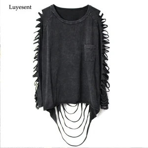 Женская футболка с длинным рукавом, в готическом стиле