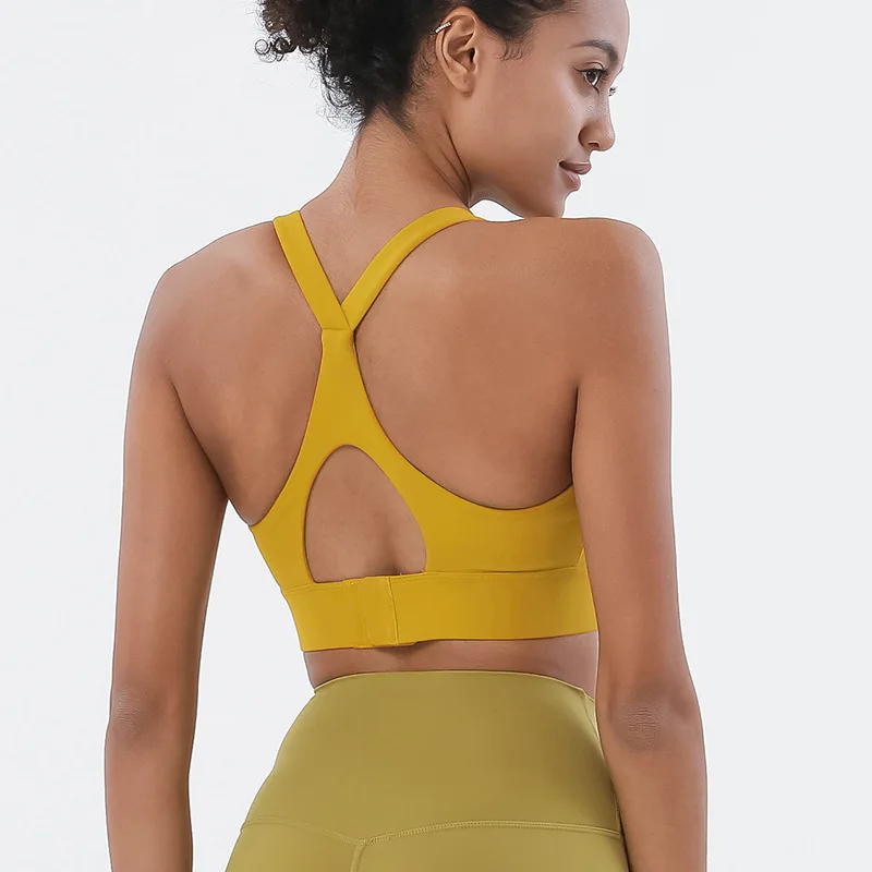 

3M Double Shockproof Yoga Sports Bra Fitness Vest Sports Underwear custom logo print on product and package from 1pc dropship
