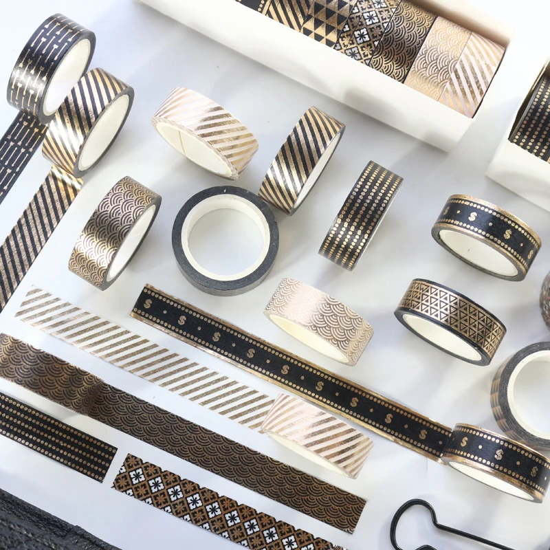 Набор из черной и золотой фольги Domikee 10 шт.|Офисный скотч| |