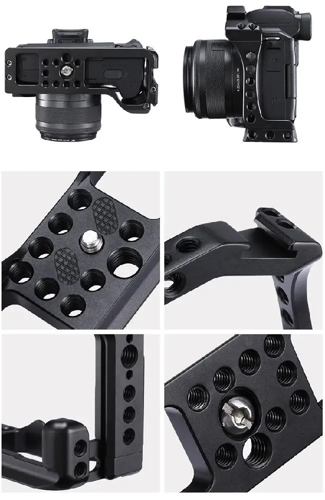 C-M50 UURig профессиональная DSLR камера клетка для Canon M50 M5 Arca быстросъемная клетка для EOS M50 Горячий башмак Arri отверстие 1/" 3/8" r60