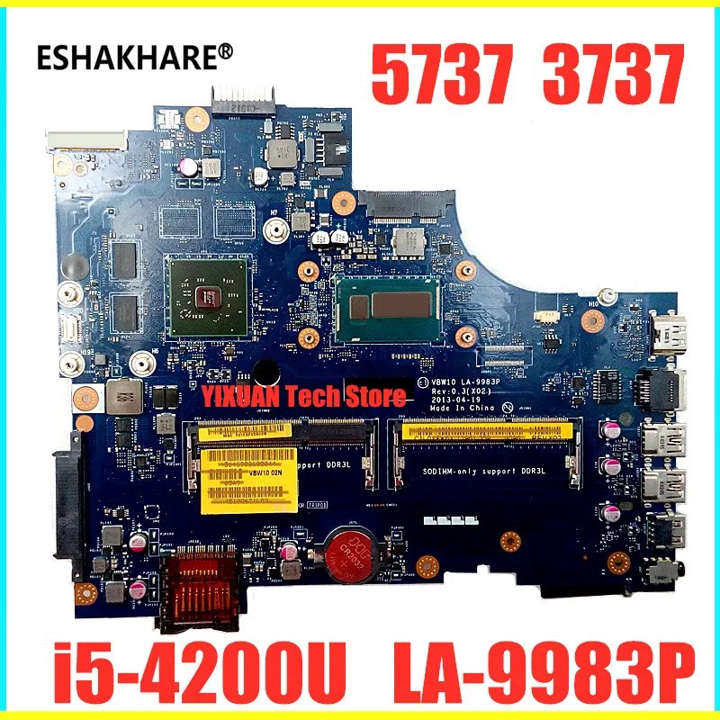VBW10 LA 9983P для Dell Inspiron 17 5737 3737 материнская плата портативного компьютера с i5 4200U HD8670M