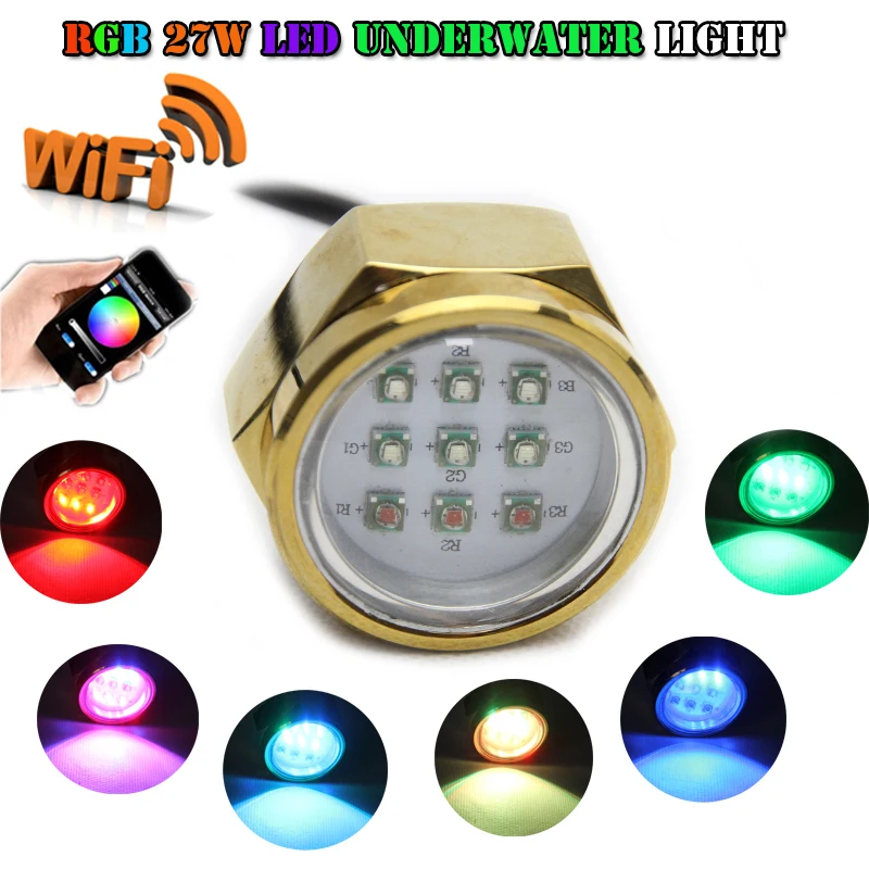 Синий красный 9*3 Вт/27 Вт Cree чип СВЕТОДИОДНЫЙ многоцветный RGB Лодка сливной штекер