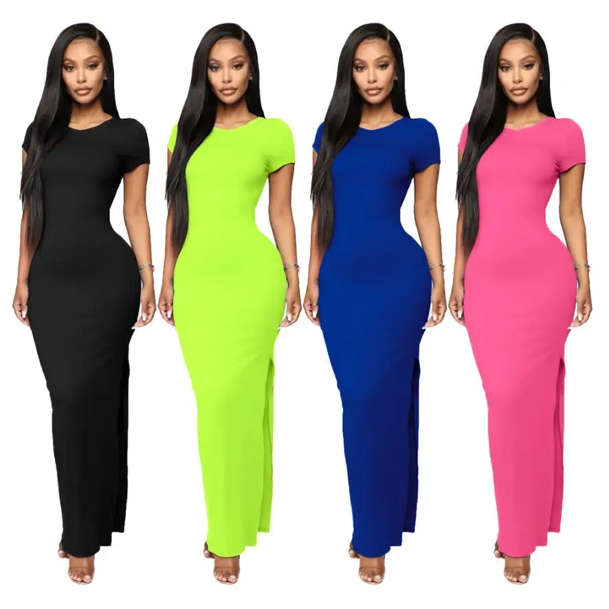 Платье женское эластичное с круглым вырезом элегантный пикантный облегающий