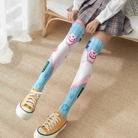 lolita cute sweet cartoon printing knee high socks comfort velvet fashion video game cosplay sexy thigh high stockings