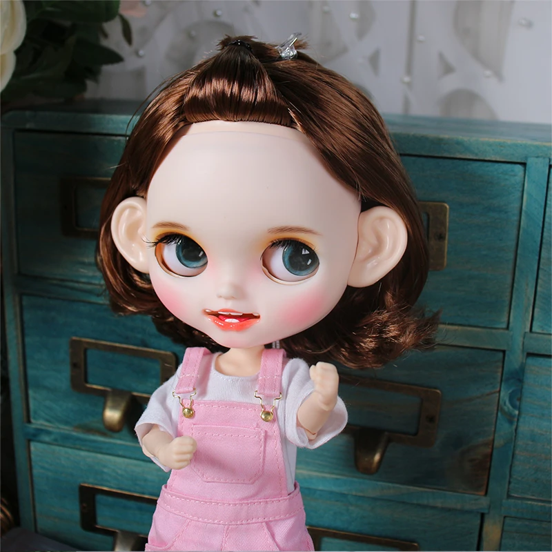 Ледяная фабрика blyth Пользовательские игрушки куклы индивидуальные лица короткие каштановые волосы сустава тела bjd белая кожа 30 см, без свободные руки AB