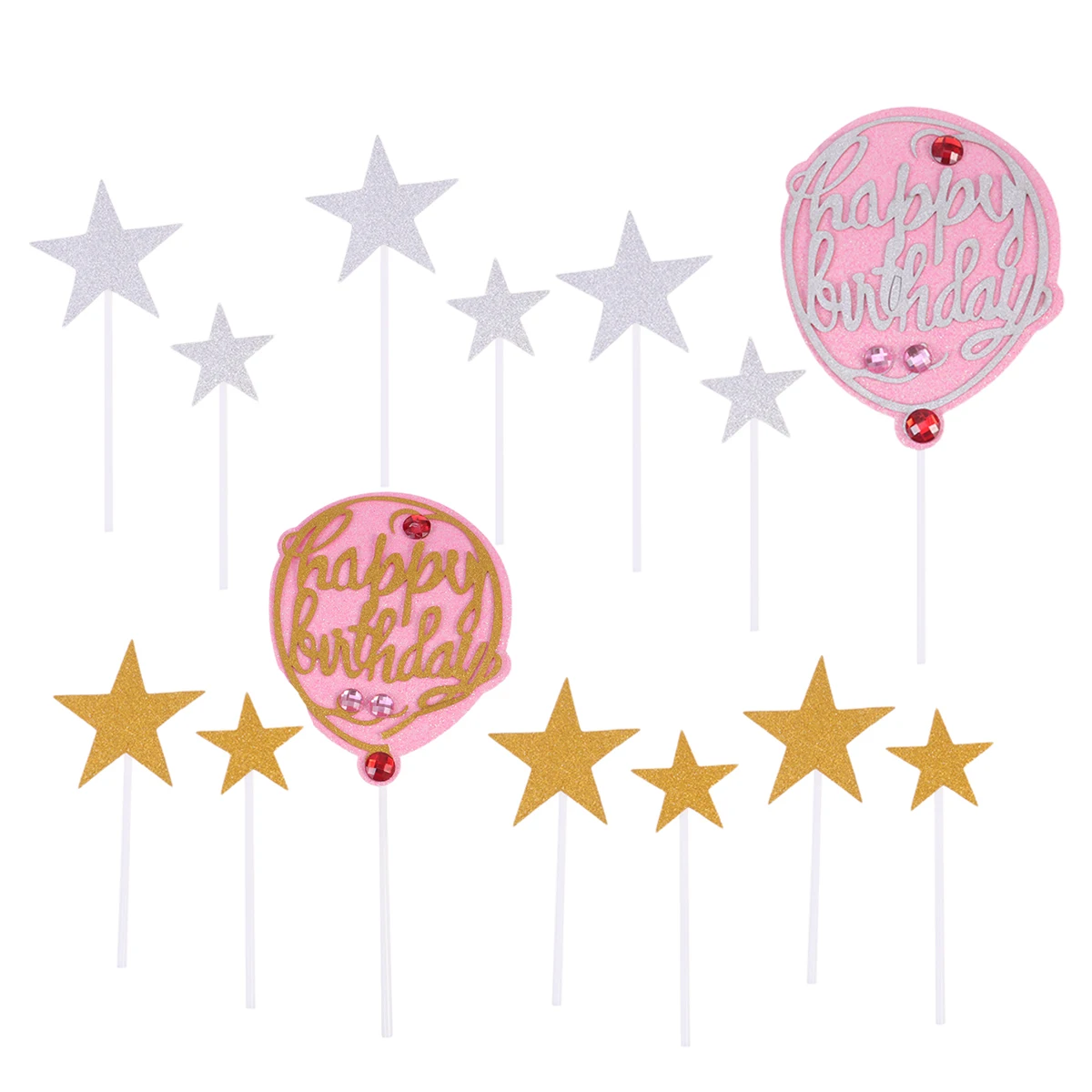 Топпер для торта С Днем Рождения шар в форме алмаза пентаграммы десерт кекс