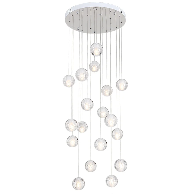 

New Modern Chandeliers Lighting Crystal Stair Chandelier For Living Room Loft Kitchen Led Cristal Ball Lights Lustre MJ1116