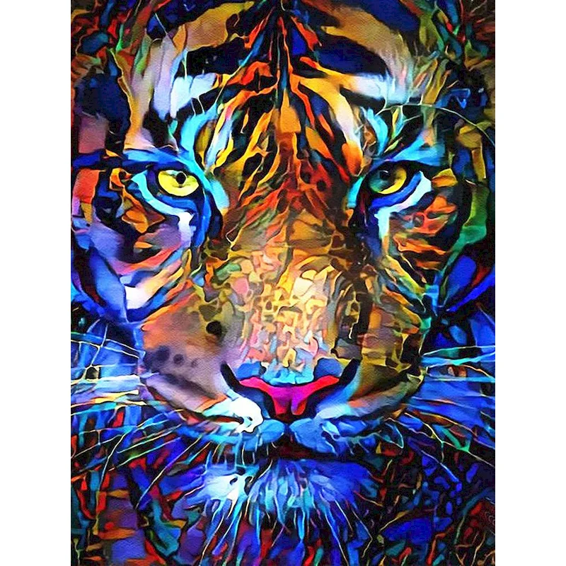 

GATYZTORY Acrylic Paint By Numbers Tiger Oil Painting By Numbers On Canvas Frameless DIY Animals Home Decor 60x75cm