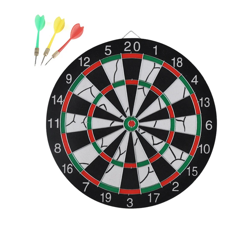 

Professional 12" 15'' Flocking Dartboard Double-sided Dart Board with 6 Darts Set Fitness Entertainment Games Adult Kids Inhouse