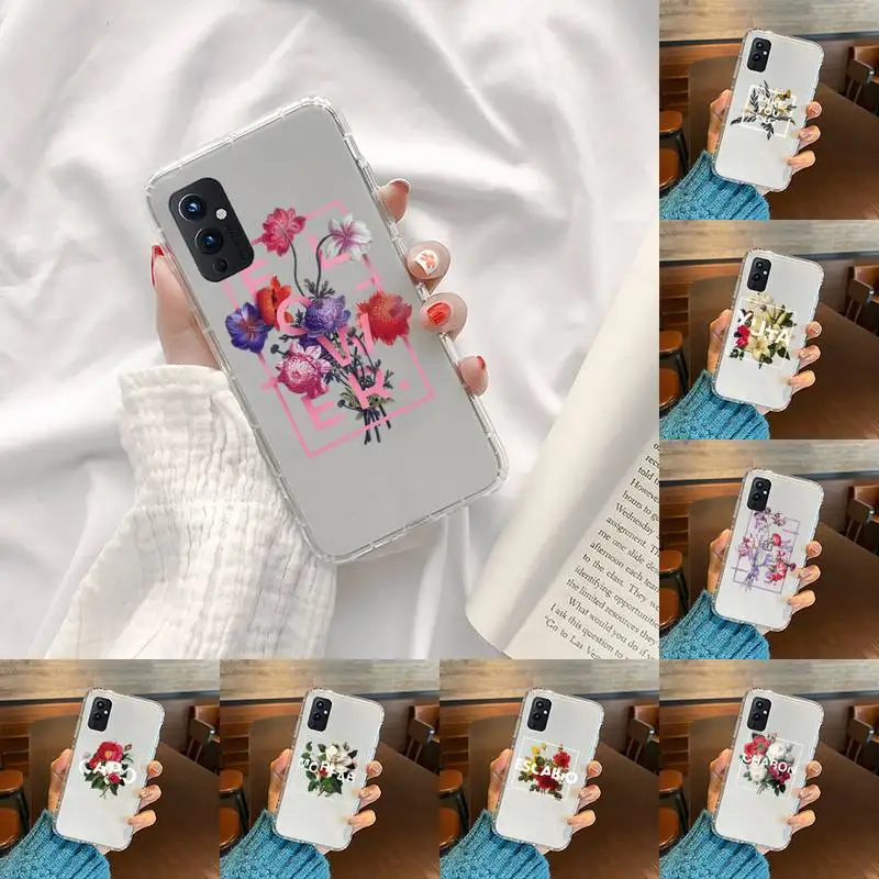 

Flower text art Phone Case Transparent For OnePlus MEIZU MEITU M 7 8 9 16 17 T PRO XS moible bag