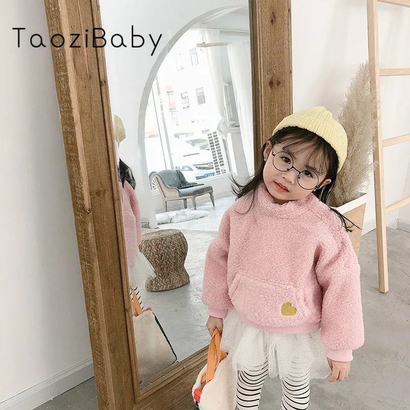 Осенне зимнее пальто для девочек Новая уплотненная санитарная одежда Пуловеры