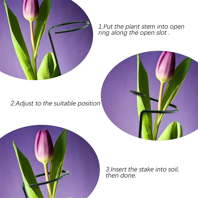 6 шт. опорные кольца для растений железная проволока одиночный стержень опорное