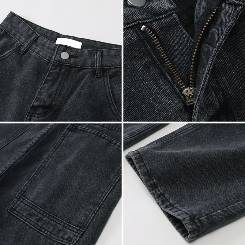 Nbpm Новый 2021 Мода мытая свободные джинсы с дырками на коленях для женщин