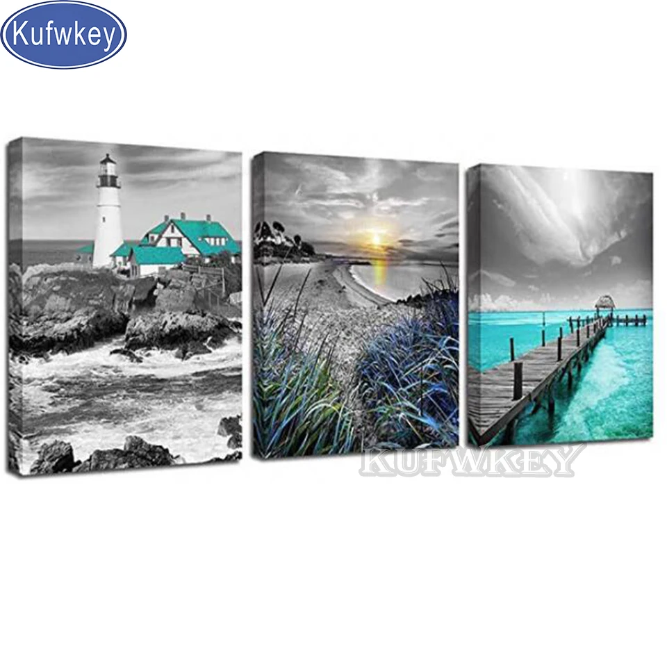 3 шт. Маяк алмазная живопись продажей шаровые современные зеленый морской