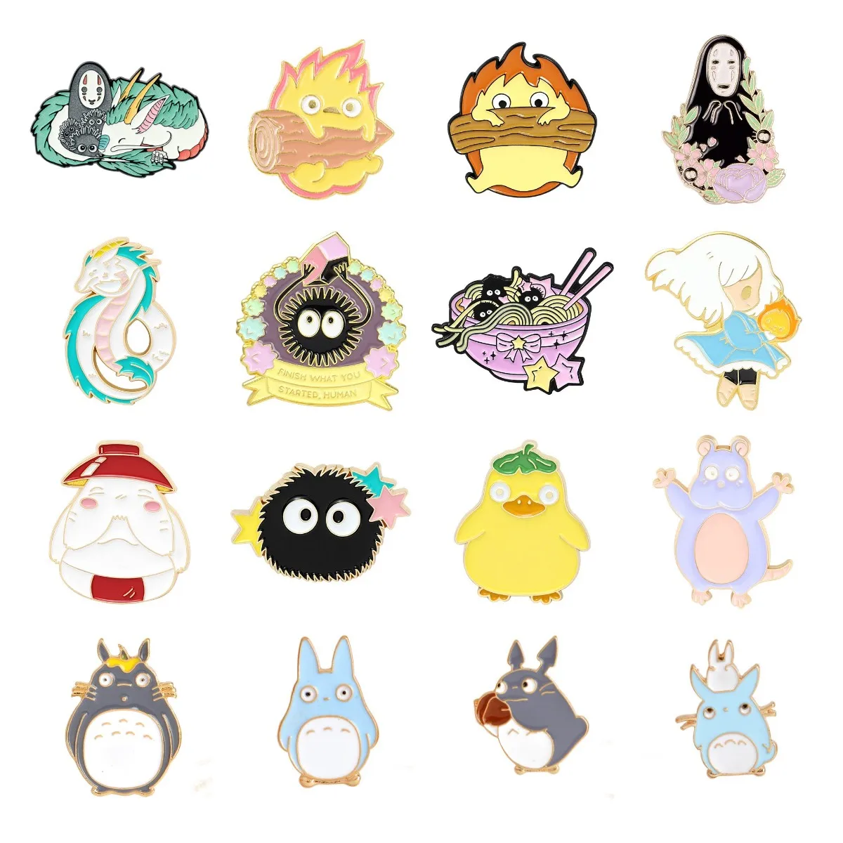 

Japanese Anime Enamel Pin Collection Calcifer Totoro Spirit World Badge Brooch Lapel Collar Pins ackpack Hat Jewelry Accessories