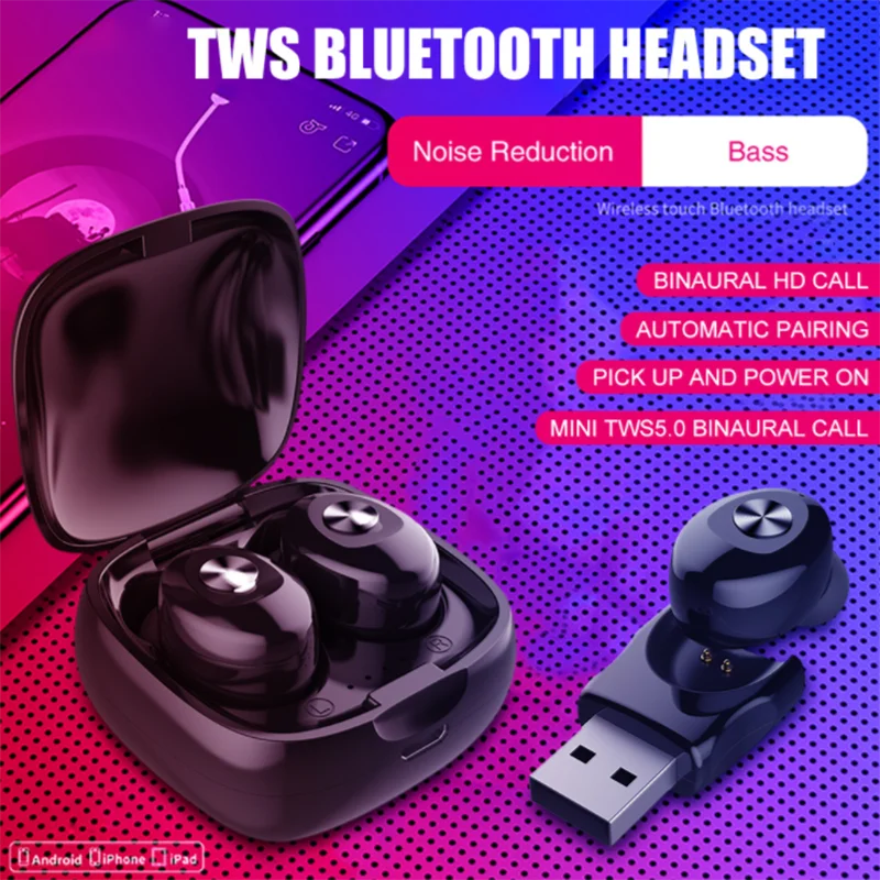 TWS Bluetooth 5 0 беспроводные наушники настоящие стерео Hi-Fi спортивные с микрофоном для