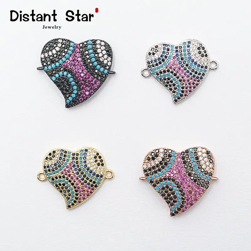 0 9 * 1.0in сердце латунь циркония ювелирные изделия браслет аксессуары разноцветные