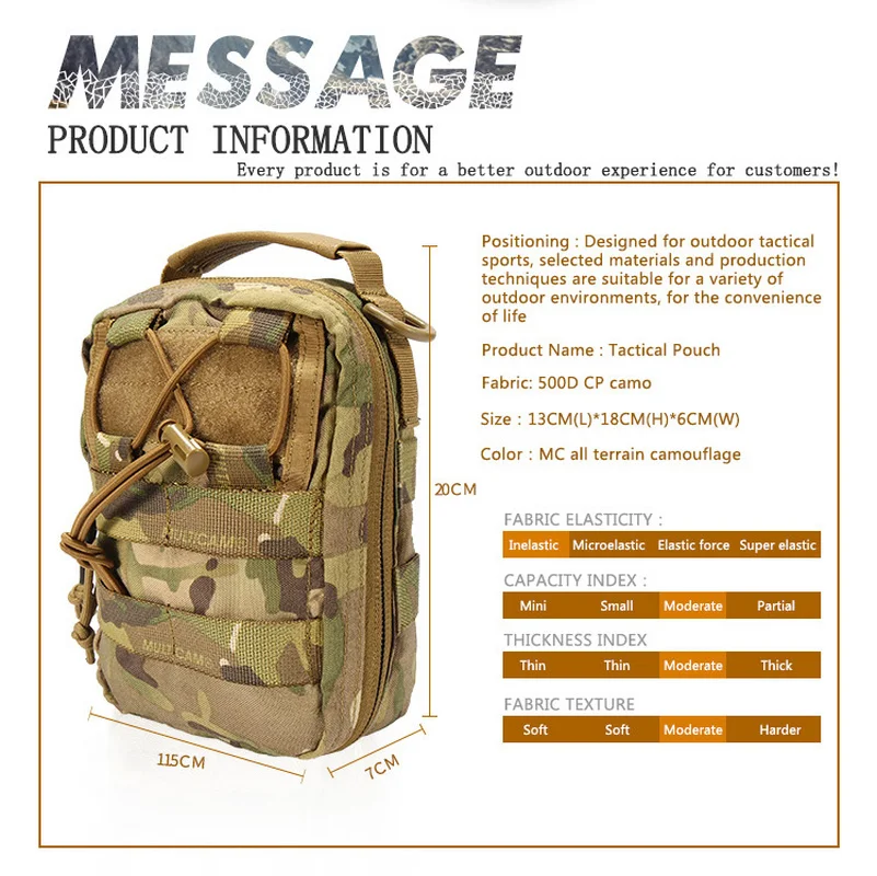 EDC Pouch Survival Kit Leisure Crossbody Shoulder Sling Bag Molle Military Tactical Pouch for Outdoor Hunting Accessories