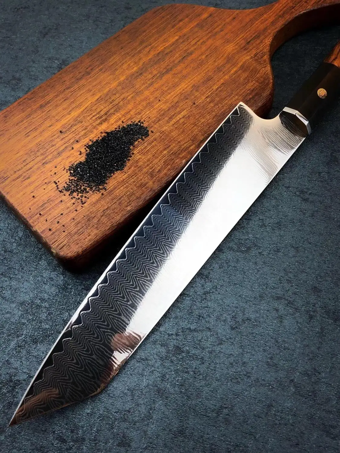 Нож шеф-повара ручной работы из японской дамасской стали Kiritsuke 65 слоев VG10