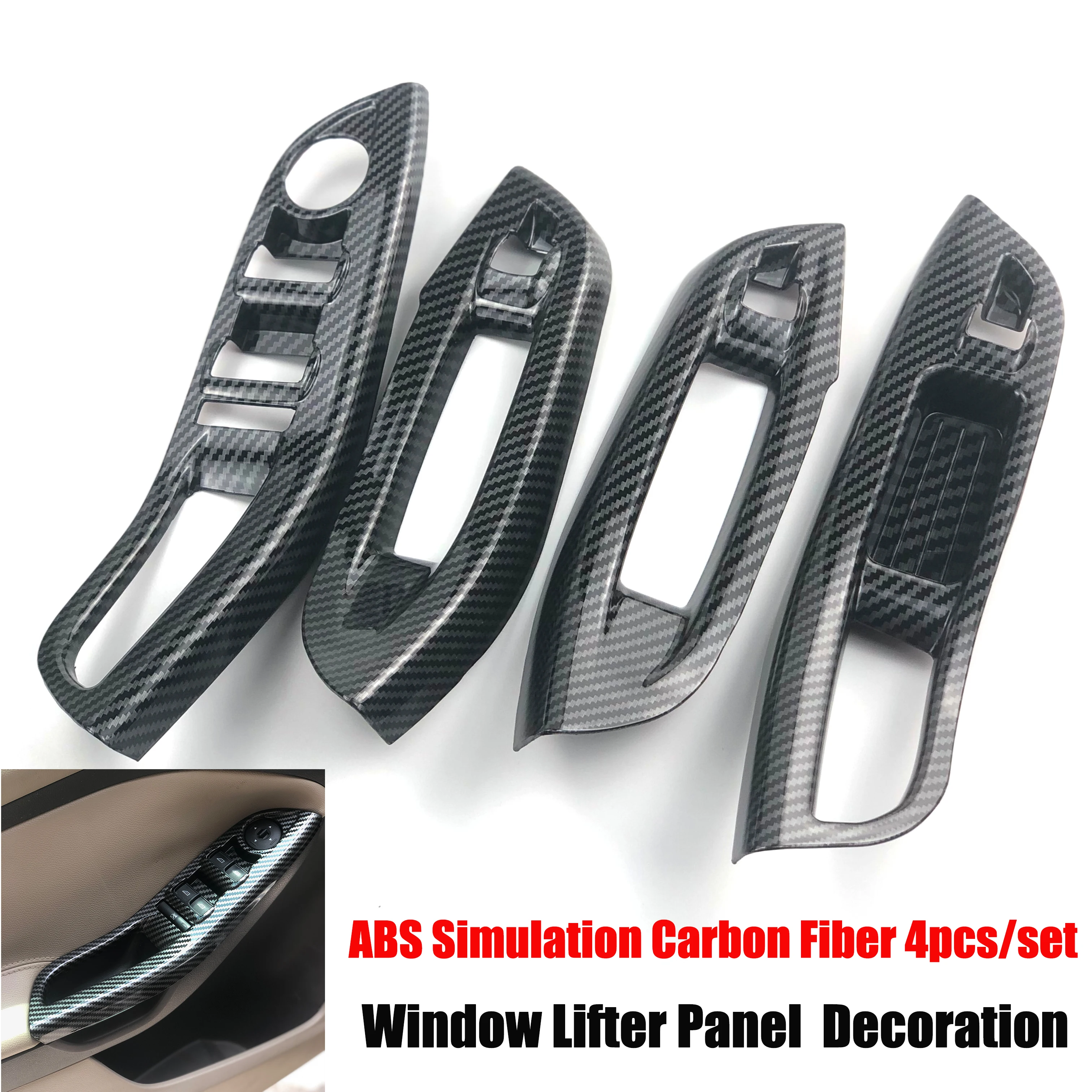 

For Ford Focus 3 MK3 MK4 2009-2017 Car Accessories 4pcs/set Car Window Lifter Control Panel Carbon Fiber Decoration Sticker