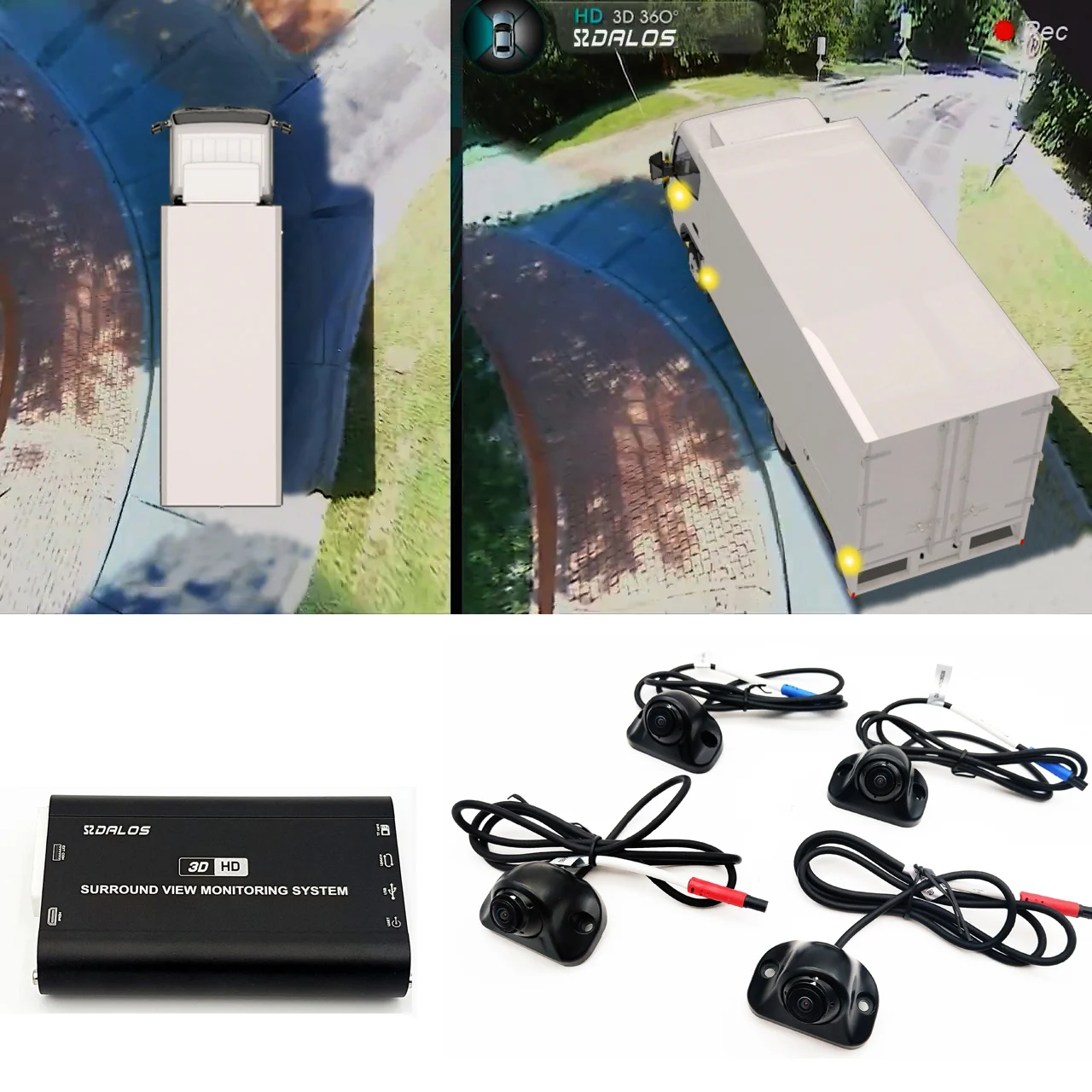 SZDALOS Bus Truck 3D Surround view Monitoring System HD 1808P With 360 Degree View And 4-CH DVR Recorder Driving Support | Автомобили и
