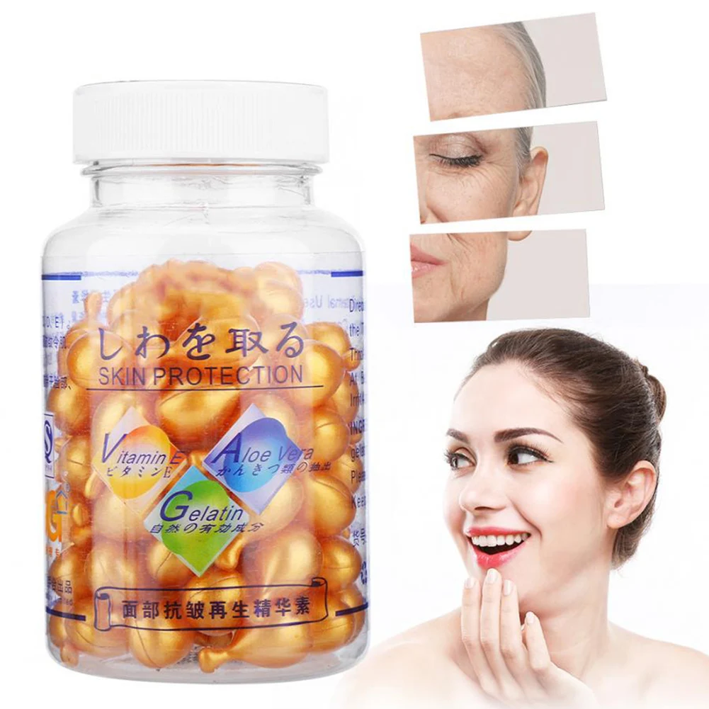 90 шт/бутылка витамин е эссенция капсулы Сыворотка для удаления прыщей