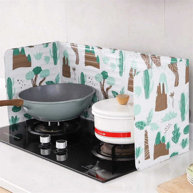 

Kitchen Foldable Printing Aluminum Foil High Temperature Resistant Water Plate Pool Baffle Cooktop Heat Insulation Splash Oil